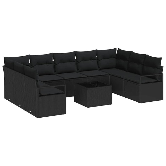 Tuinbankenset Met Kussen Met Opslag 10 Pcs Poly Rattan