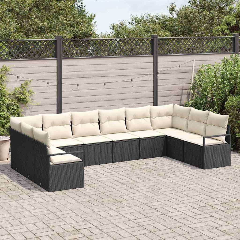 Tuinbankenset Met Kussen 10 Pcs Poly Rattan
