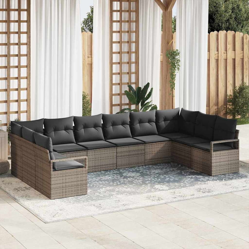 Tuinbankenset Met Kussen 10 Pcs Poly Rattan