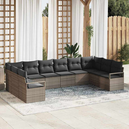 Tuinbankenset Met Kussen 10 Pcs Poly Rattan