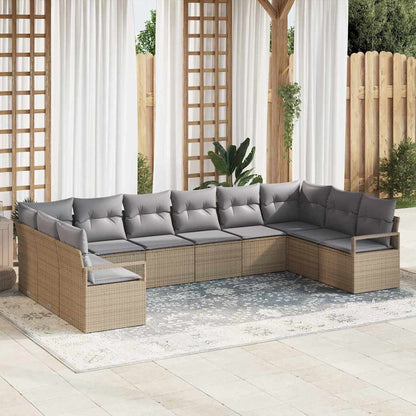 Tuinbankenset Met Kussen 10 Pcs Poly Rattan