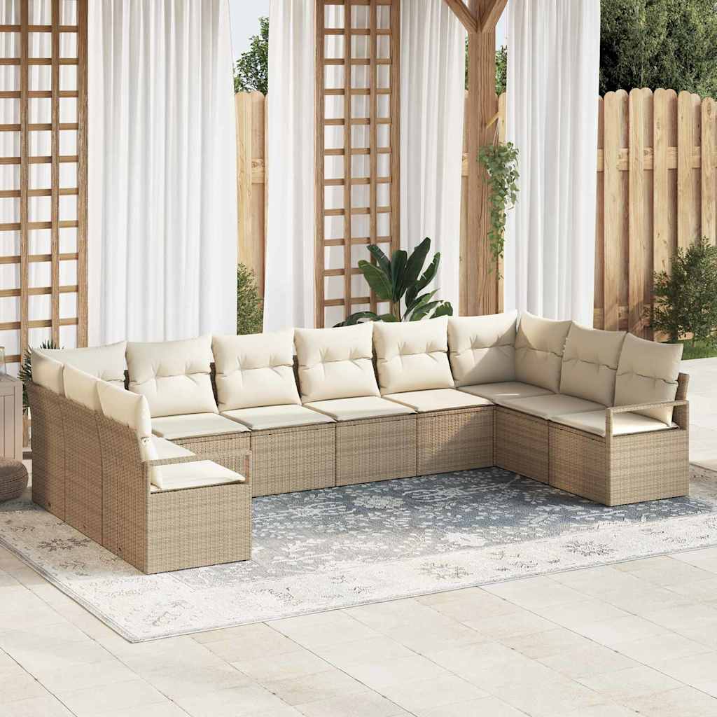 Tuinbankenset Met Kussen 10 Pcs Poly Rattan