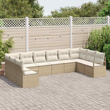 Tuinbankenset Met Kussen 10 Pcs Poly Rattan
