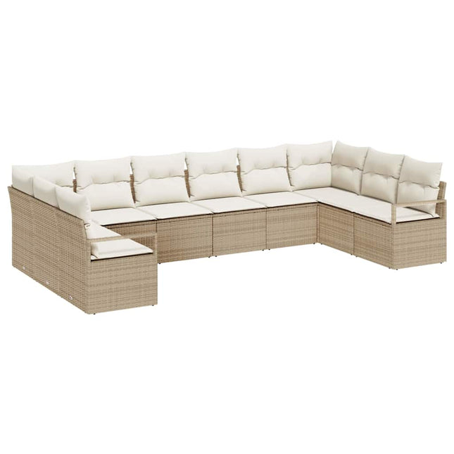 Tuinbankenset Met Kussen 10 Pcs Poly Rattan