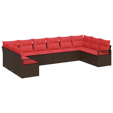 Tuinbankenset Met Kussen 10 Pcs Poly Rattan