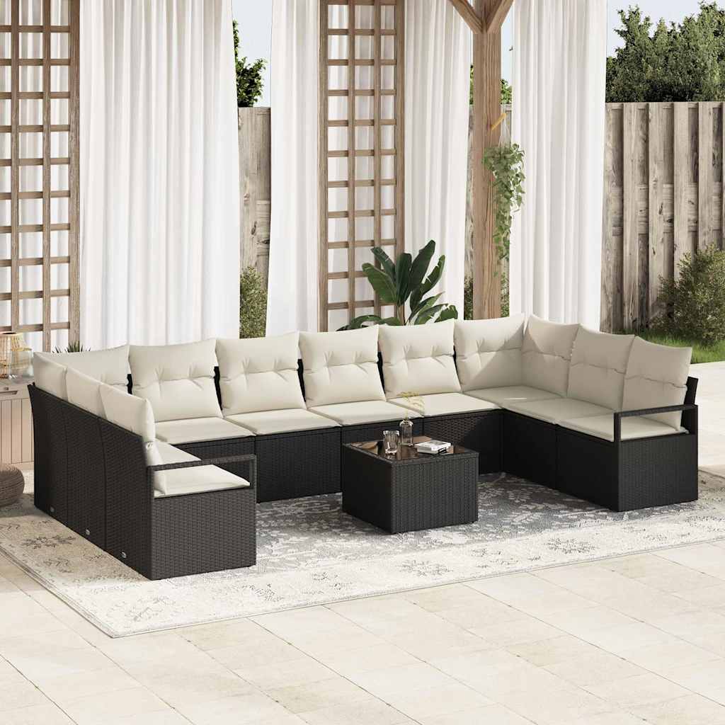 Tuinbankenset Met Kussen 10 Pcs Poly Rattan