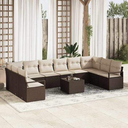 Tuinbankenset Met Kussen 10 Pcs Poly Rattan
