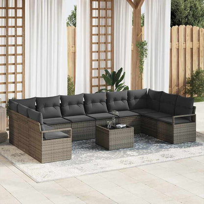 Tuinbankenset Met Kussen 10 Pcs Poly Rattan