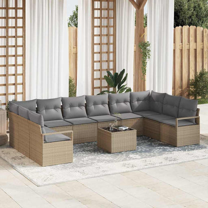 Tuinbankenset Met Kussen 10 Pcs Poly Rattan