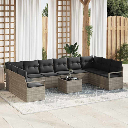 Tuinbankenset Met Kussen 10 Pcs Poly Rattan