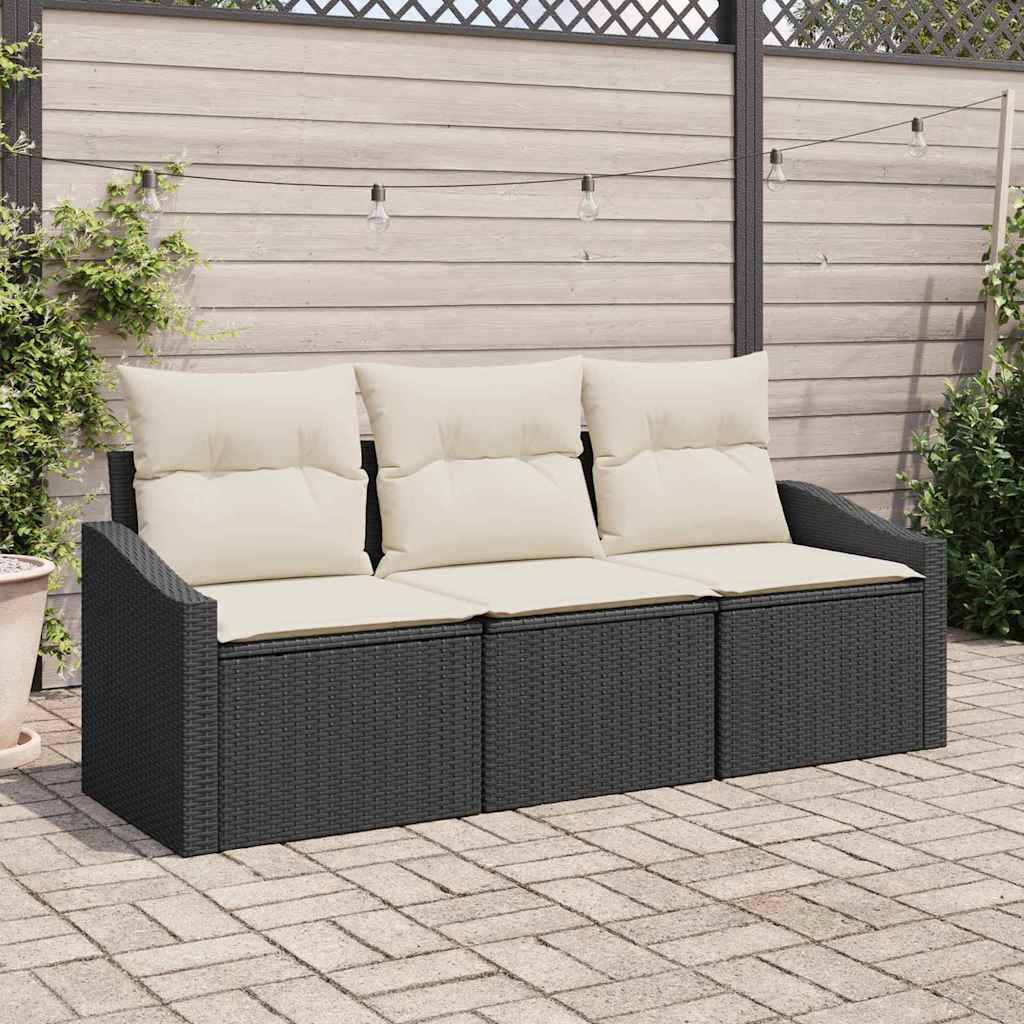 Tuinbankenset Met Kussen 3 Pcs Poly Rattan
