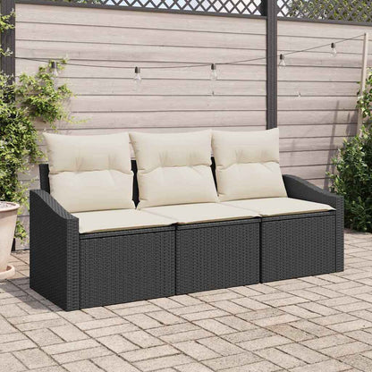 Tuinbankenset Met Kussen 3 Pcs Poly Rattan