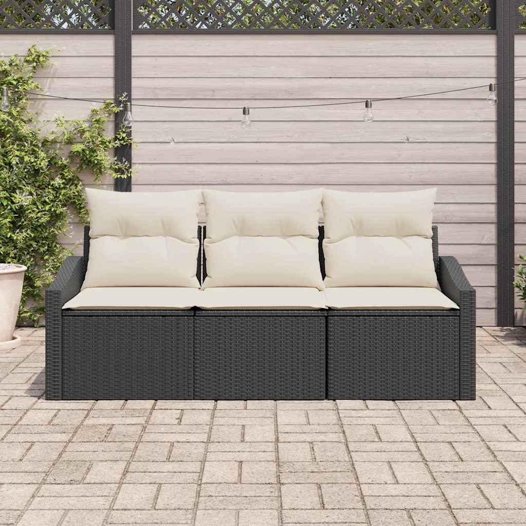 Tuinbankenset Met Kussen 3 Pcs Poly Rattan
