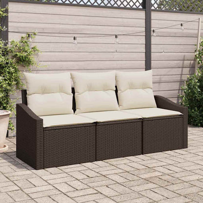 Tuinbankenset Met Kussen 3 Pcs Poly Rattan