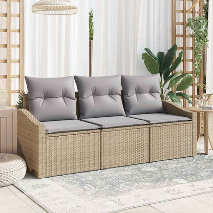Tuinbankenset Met Kussen 3 Pcs Poly Rattan