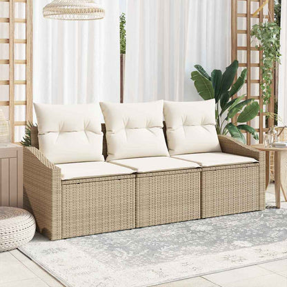 Tuinbankenset Met Kussen 3 Pcs Poly Rattan