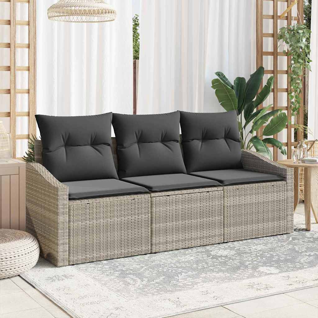 Tuinbankenset Met Kussen 3 Pcs Poly Rattan