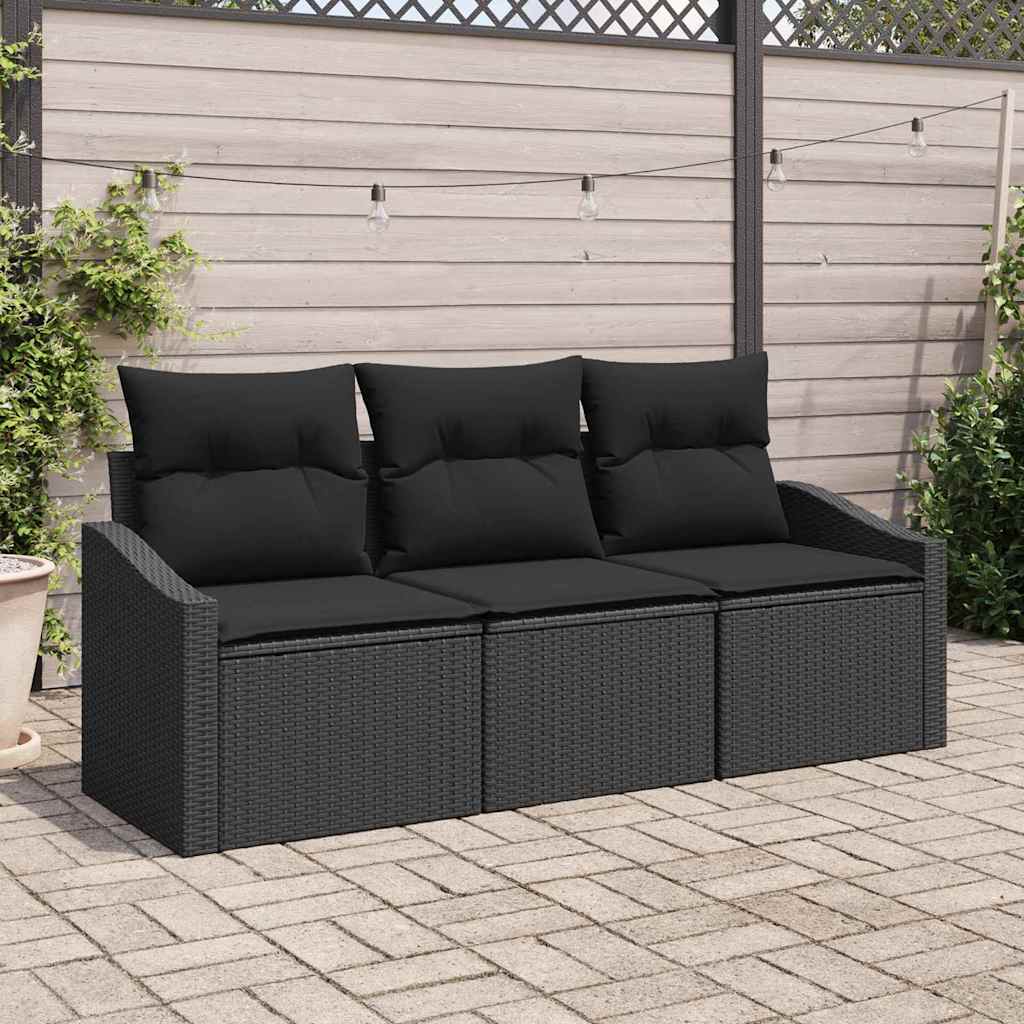Tuinbankenset Met Kussen 3 Pcs Poly Rattan