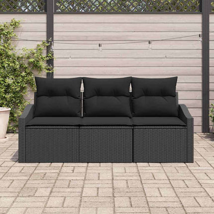 Tuinbankenset Met Kussen Met Opslag 3 Pcs Poly Rattan
