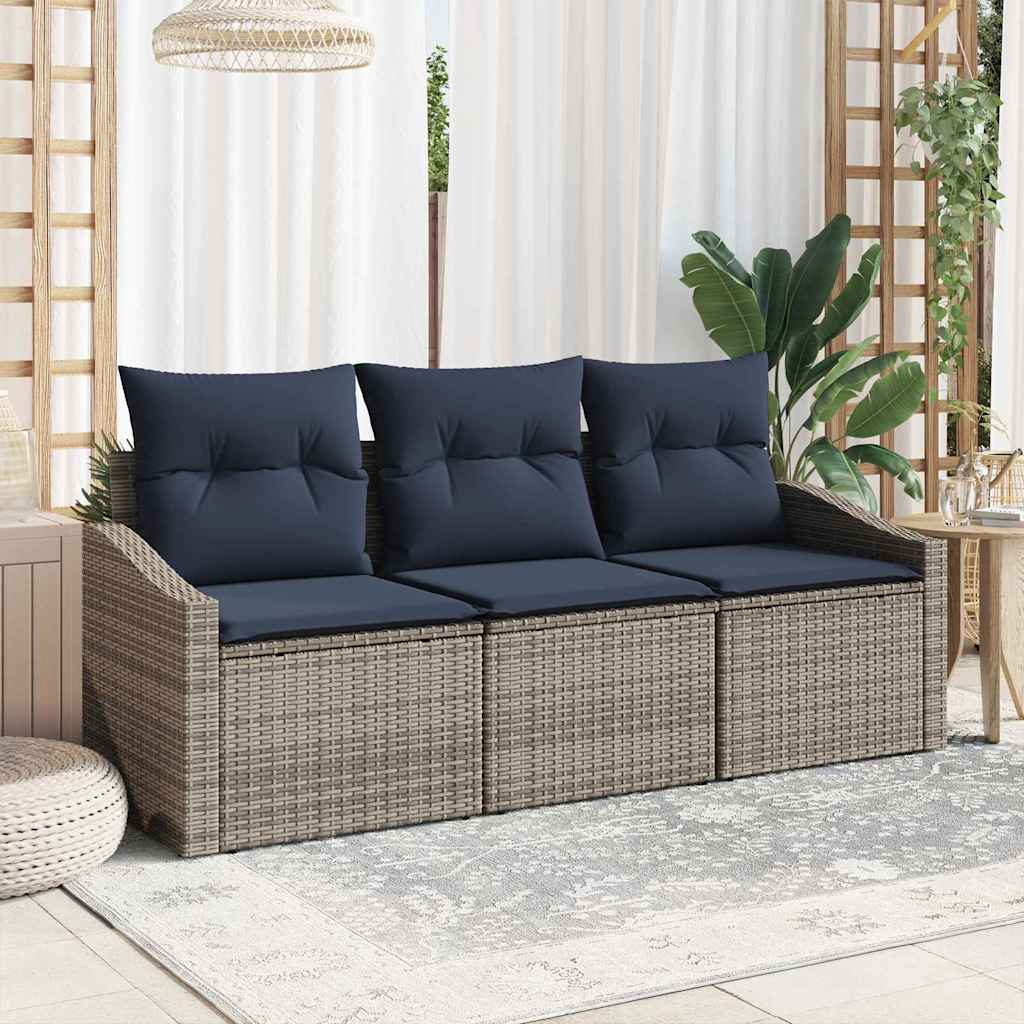 Tuinbankenset Met Kussen 3 Pcs Poly Rattan