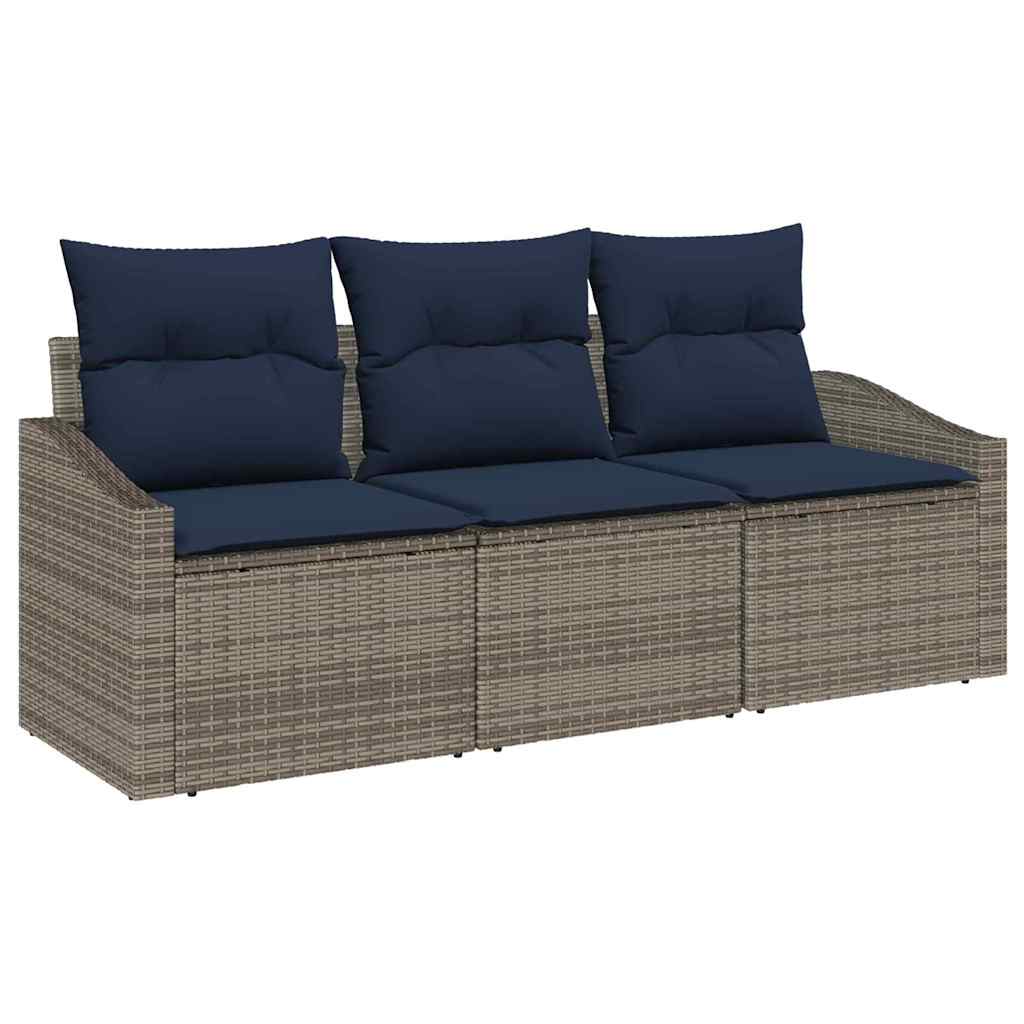 Tuinbankenset Met Kussen 3 Pcs Poly Rattan