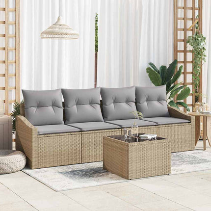 Bankstel Met Kussen Met Opslag 5 Pcs Poly Rattan