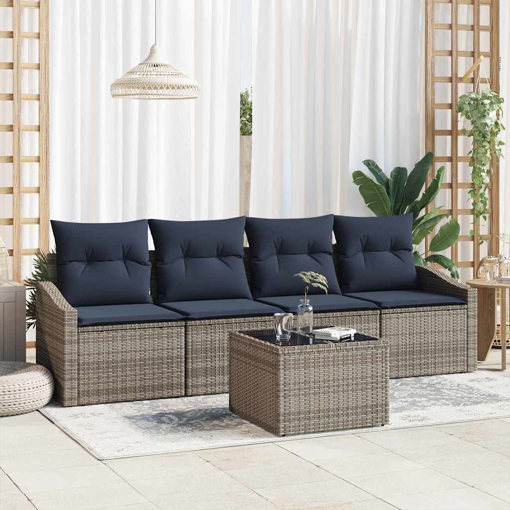 Bankstel Met Kussen 5 Pcs Poly Rattan