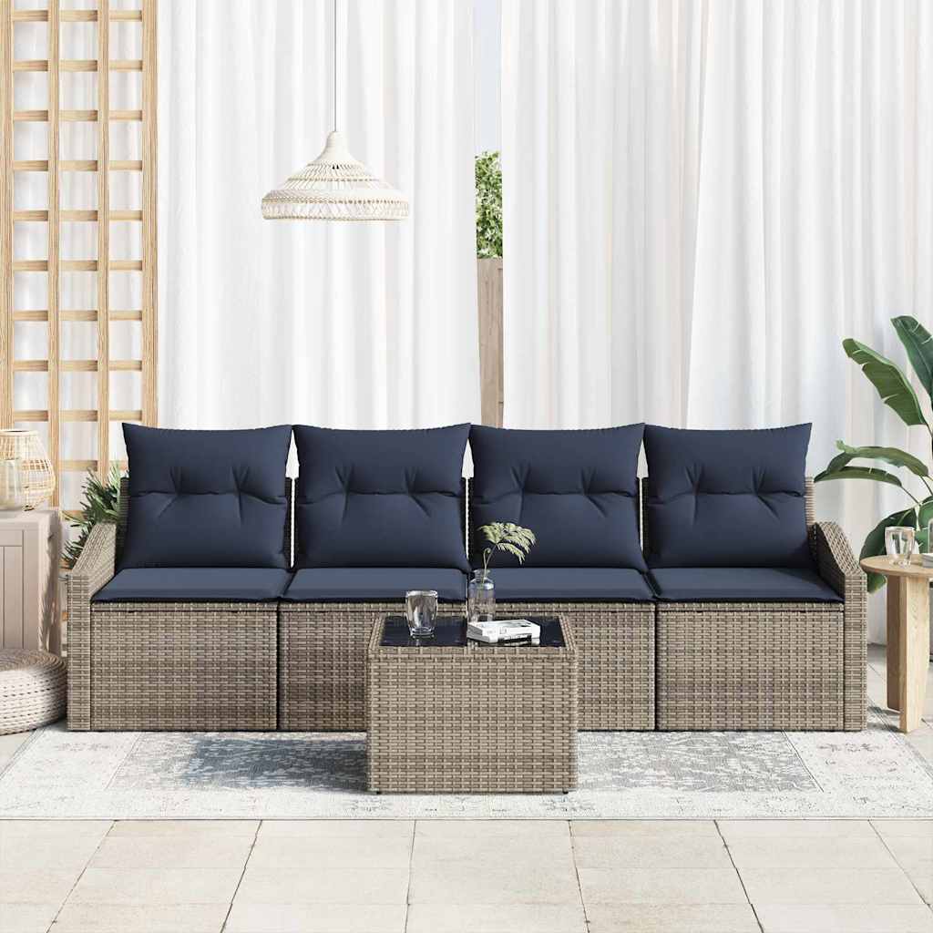 Bankstel Met Kussen 5 Pcs Poly Rattan