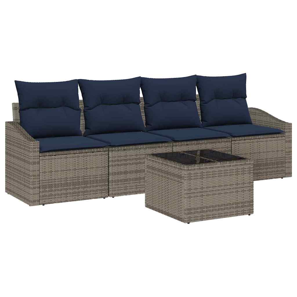 Bankstel Met Kussen 5 Pcs Poly Rattan
