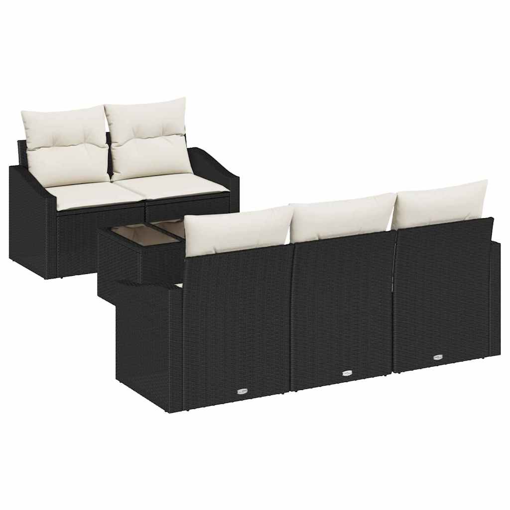 Bankstel Met Kussen Met Opslag 6 Pcs En Crème Poly Rattan