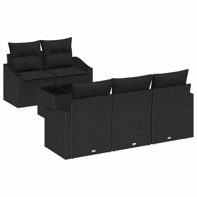 Bankstel Met Kussen Met Opslag 6 Pcs Poly Rattan