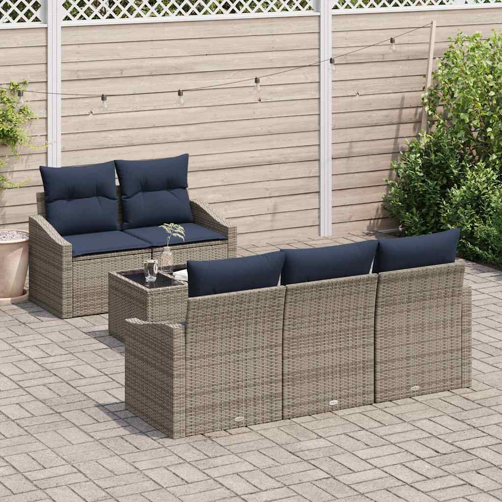 Bankstel Met Kussen 6 Pcs Poly Rattan