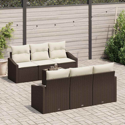 Bankstel Met Kussen Met Opslag 7 Pcs En Crème Poly Rattan
