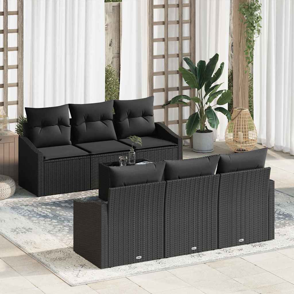 Bankstel Met Kussen Met Opslag 7 Pcs En Crème Poly Rattan