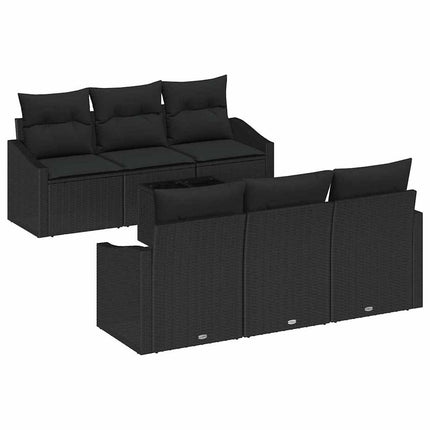 Bankstel Met Kussen Met Opslag 7 Pcs Poly Rattan