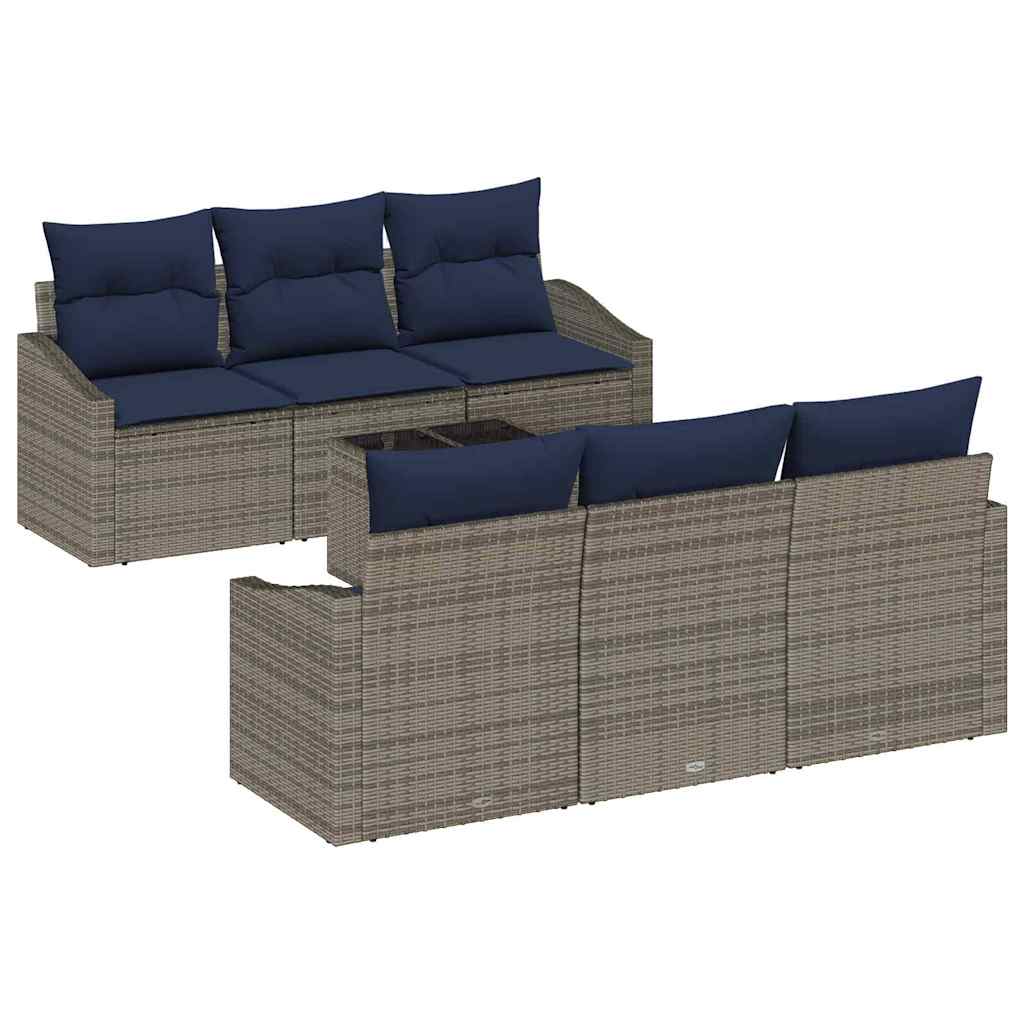 Bankstel Met Kussen 7 Pcs Poly Rattan