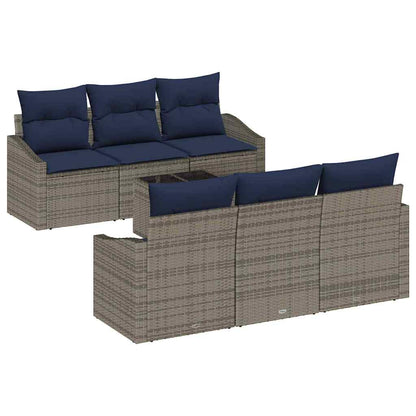 Bankstel Met Kussen 7 Pcs Poly Rattan