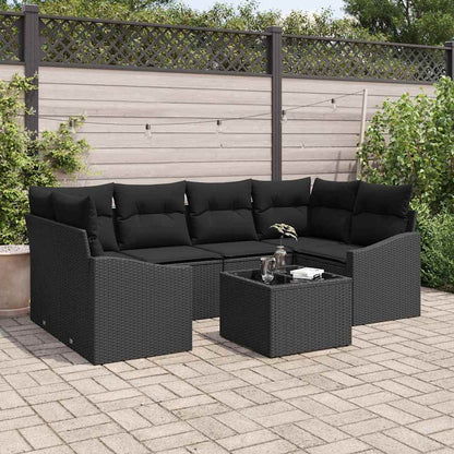 Bankstel Met Kussen Met Opslag 7 Pcs En Crème Poly Rattan