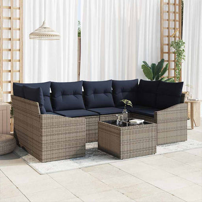 Bankstel Met Kussen 7 Pcs Poly Rattan