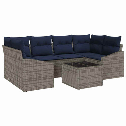 Bankstel Met Kussen 7 Pcs Poly Rattan