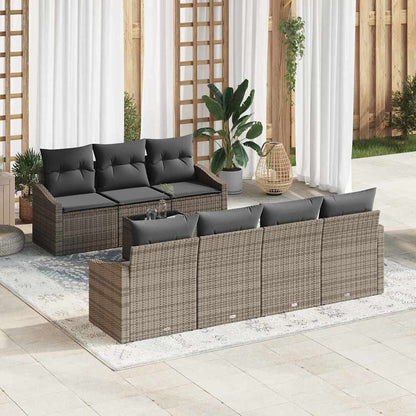 Bankstel Met Kussen Met Opslag 8 Pcs En Crème Poly Rattan