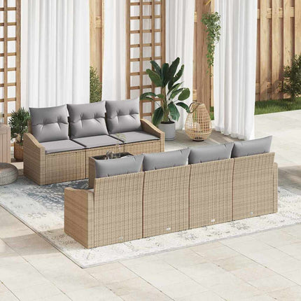 Bankstel Met Kussen Met Opslag 8 Pcs Poly Rattan