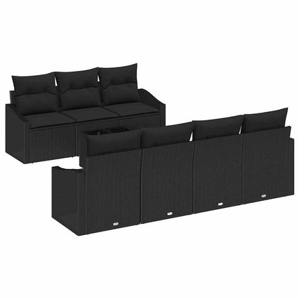 Bankstel Met Kussen Met Opslag 8 Pcs Poly Rattan