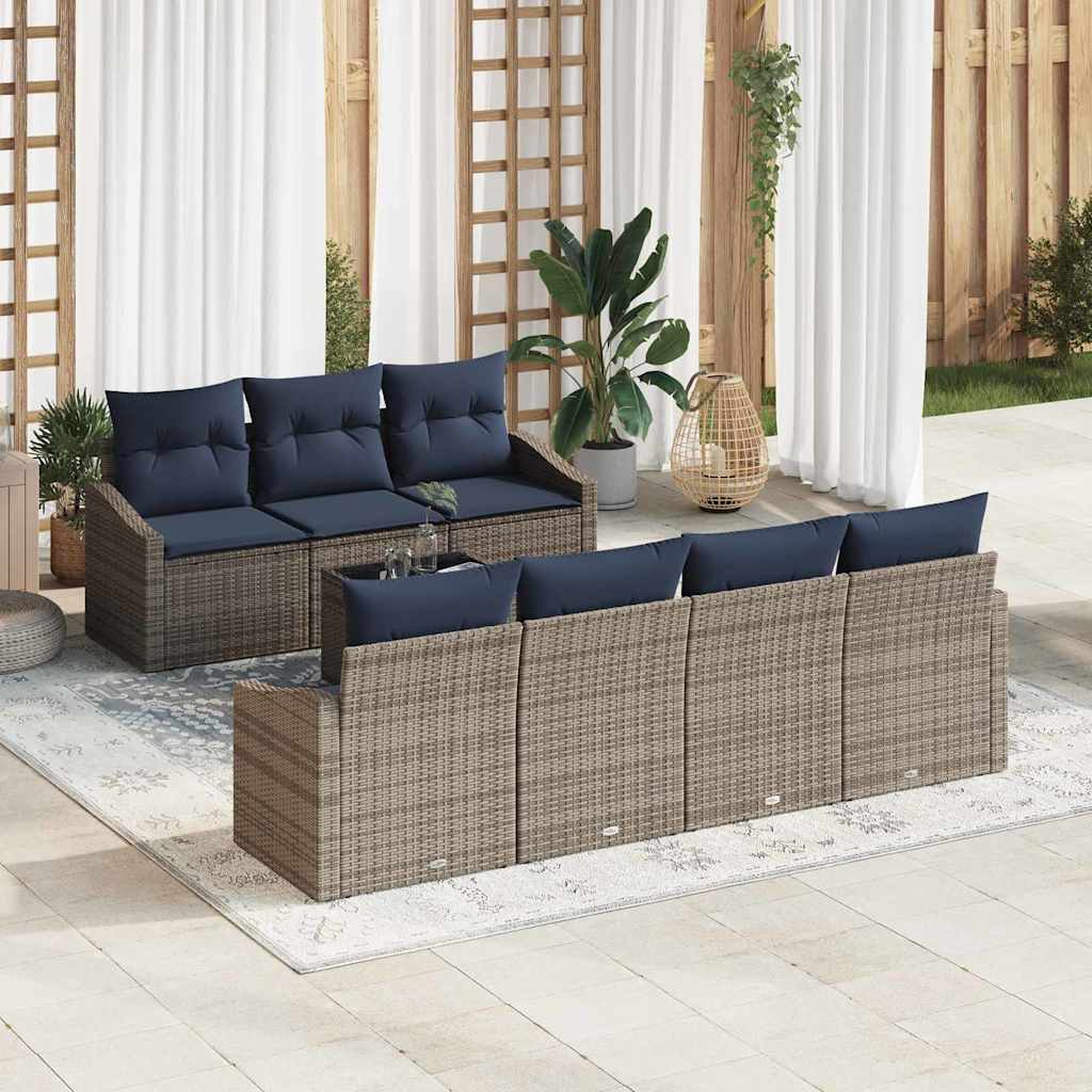 Bankstel Met Kussen 8 Pcs Poly Rattan