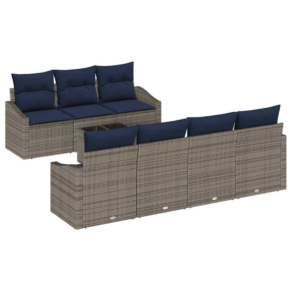 Bankstel Met Kussen 8 Pcs Poly Rattan