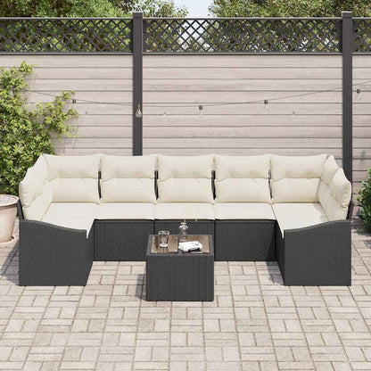 Bankstel Met Kussen Met Opslag 8 Pcs En Crème Poly Rattan