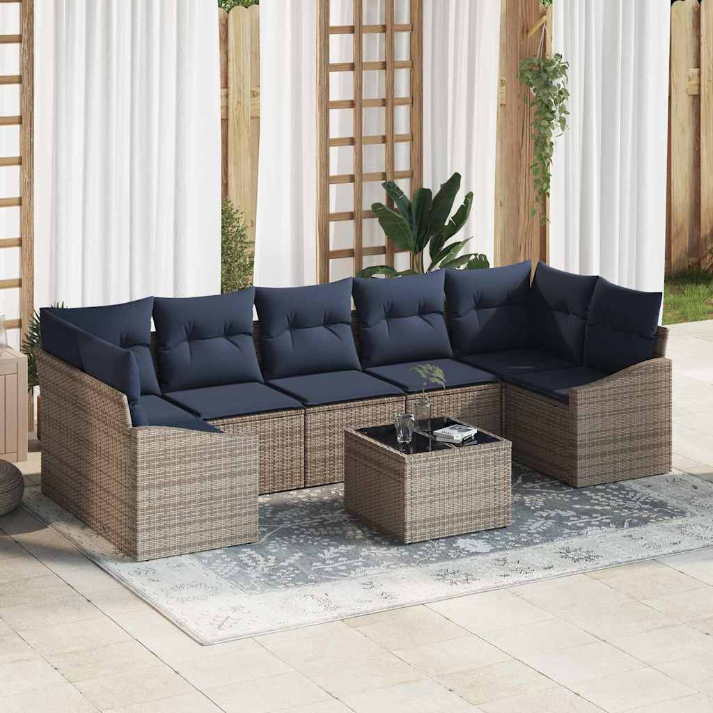 Bankstel Met Kussen 8 Pcs Poly Rattan