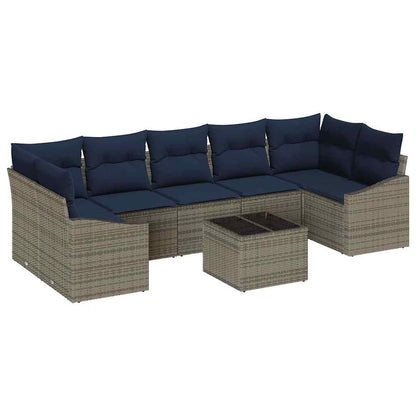Bankstel Met Kussen 8 Pcs Poly Rattan