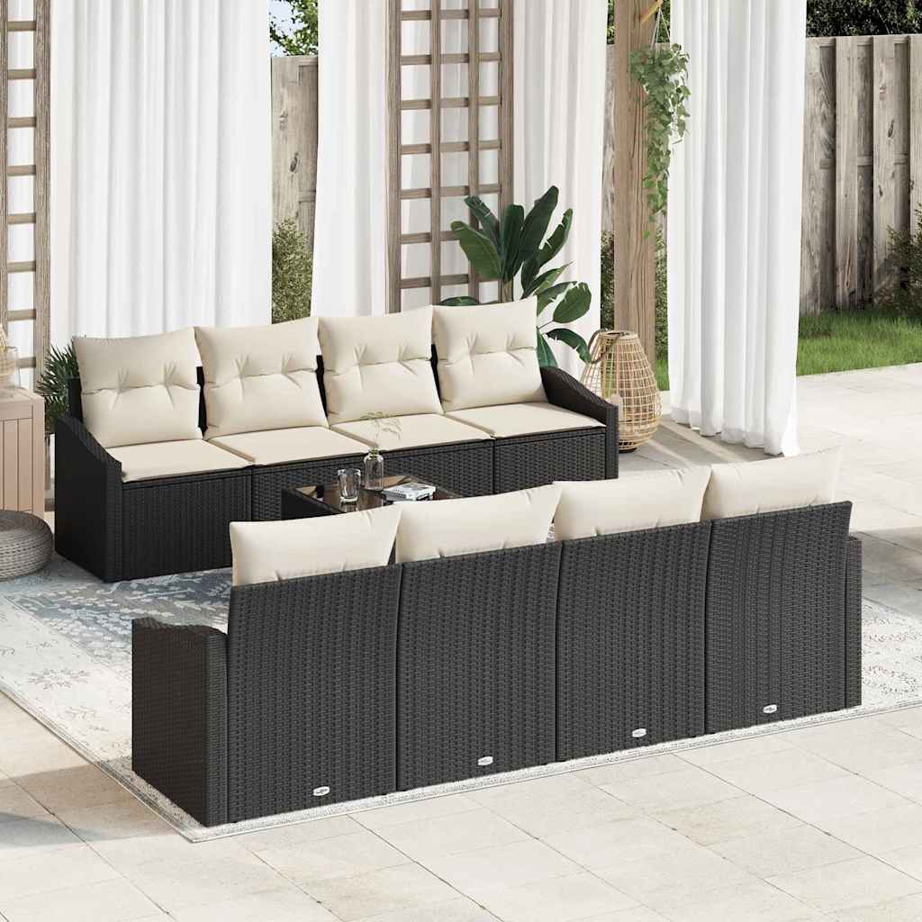 Bankstel Met Kussen Met Opslag 7 Pcs En Crème Poly Rattan
