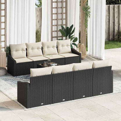 Bankstel Met Kussen Met Opslag 7 Pcs En Crème Poly Rattan